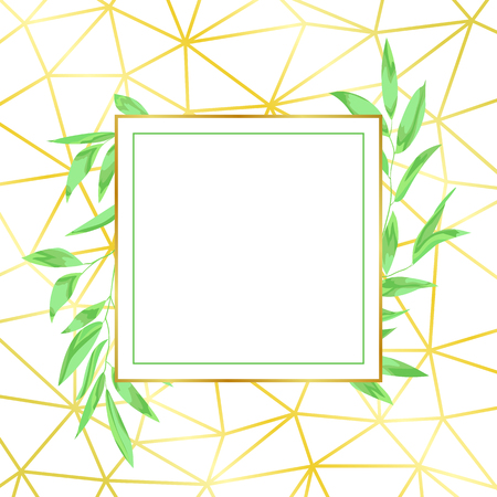 Goldtn Frame and Greeneryのイラスト素材