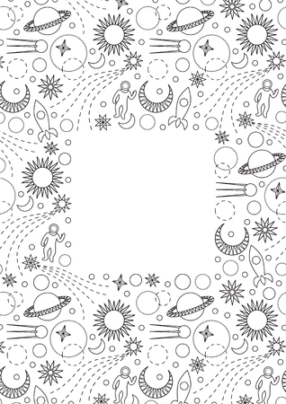 Space Doodle Frameのイラスト素材