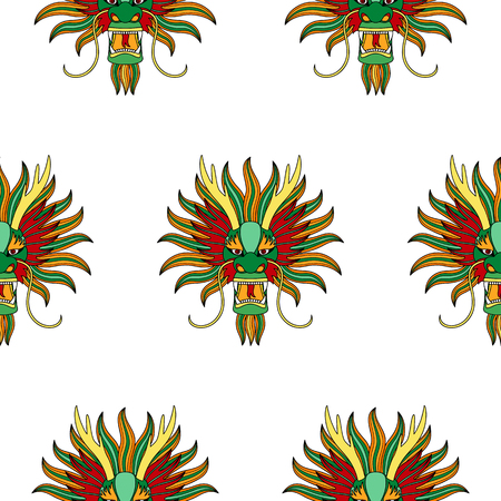Chinese dragon head seamless patternのイラスト素材