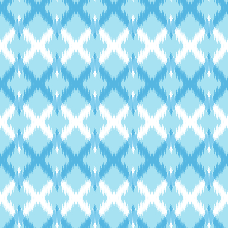 Boho Zig Zag Strip Blue Seamless Patternのイラスト素材