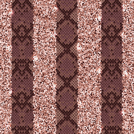 Glitter and Snakeckin Fashion Striped Seamless Patternのイラスト素材
