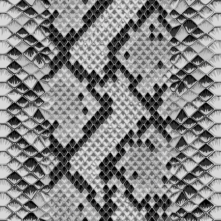 Snake skin gray and black seamless pattern. Animal colorful repeat wallpaper for textile prints, backgrounds, wrapping.のイラスト素材