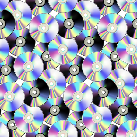 CD disk seamless pattern on white background