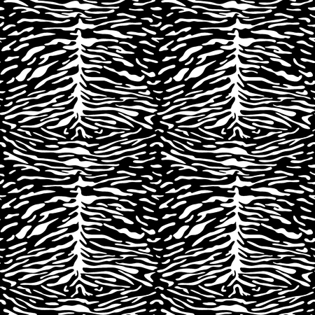 Abstract animal tiger seamless pattern. Animal repeat fashion background for wallpaper, textile prints, black and white interior decoration.のイラスト素材