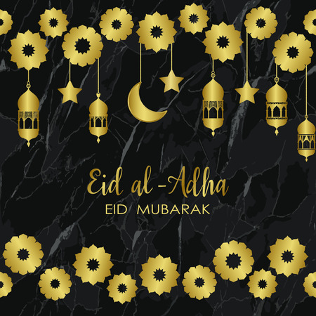 Eid al Adha Golden Holiday Marble Templateのイラスト素材