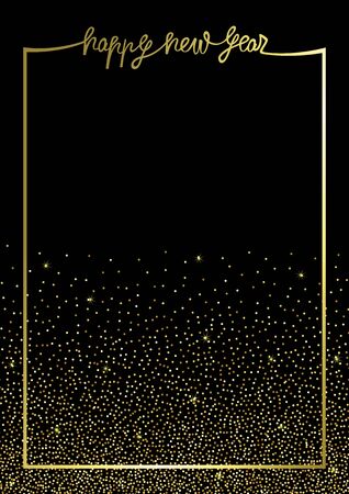 Happy New Year Glitter and Gold Greeting Templateのイラスト素材