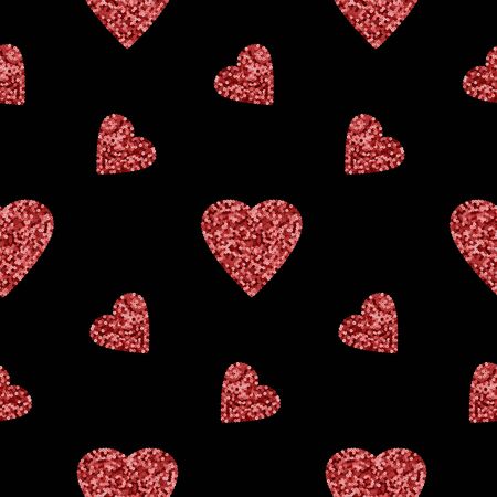 Herat from Sequins Winter Vector Seamless Pattern.