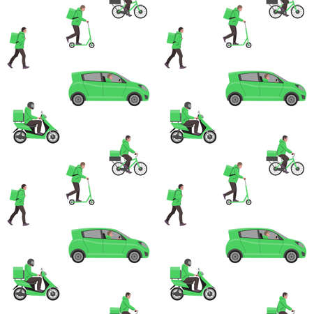 Delivery service or courier service seamless pattern.のイラスト素材
