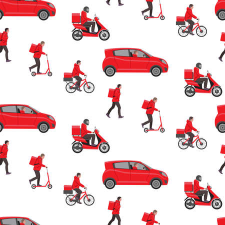 Delivery service or courier service seamless pattern.のイラスト素材