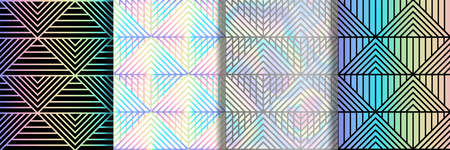 Abstract art deco geometric seamless patterms setのイラスト素材