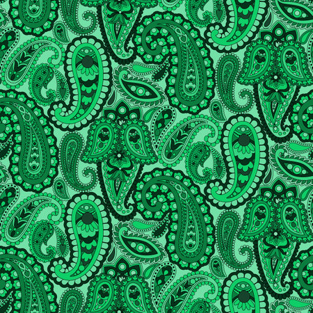 Paisley Ethnic Floral Hand Drawn Seamless Patternのイラスト素材