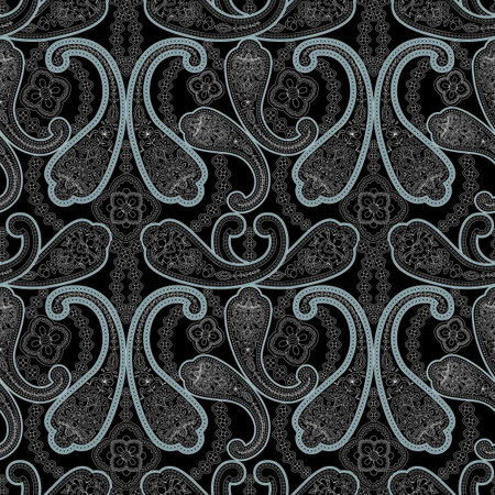 Paisley Ethnic Floral Hand Drawn Seamless Patternのイラスト素材