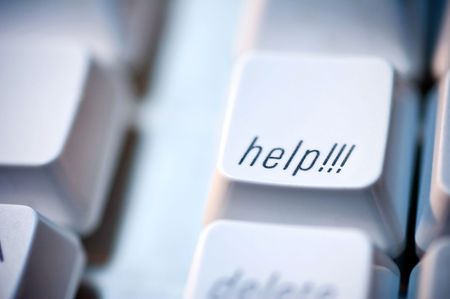 Help Key on White Computer Keyboardの写真素材
