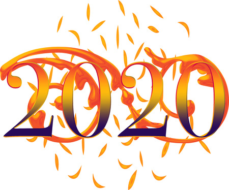 the number 2020 with baroque decorationの写真素材