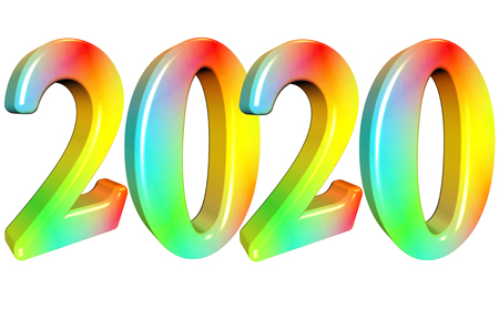 a colorful number 2020の写真素材