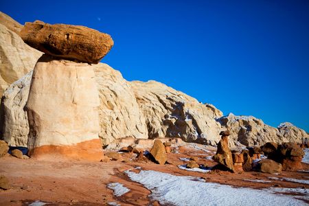Rim Rock hoodoos with blue sky on background