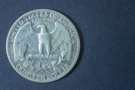 A quarter american dollar 1944 USA tail coin, vintage antique old 
