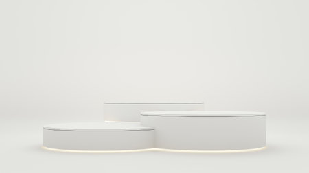 White luxury podium for product display - 3D renderの写真素材