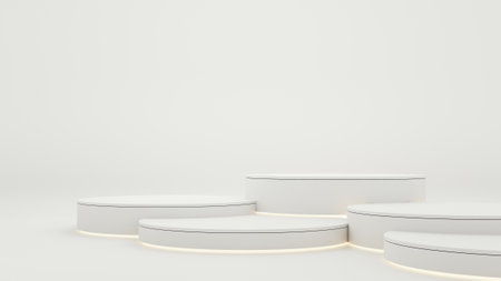 White luxury podium for product display - 3D renderの写真素材