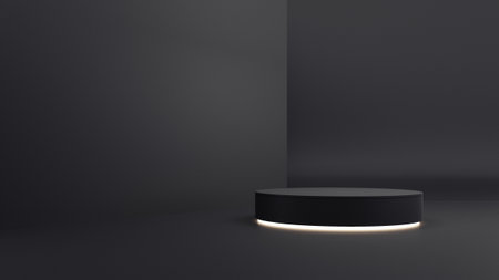 Black luxury podium for product display - 3D renderの写真素材