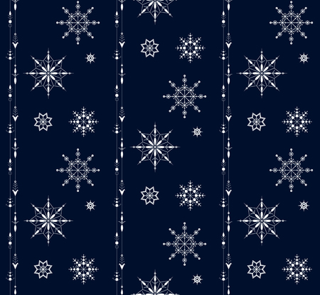 Christmas snowflake seamless ornament pattern. Vector Illustration.のイラスト素材