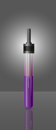 Dropper cap on the test tube. Pipette. Vectorのイラスト素材