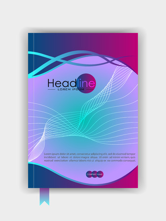 Book cover design template in A4. Good for banners, conferences, web design, journals, magazines. Vector.のイラスト素材