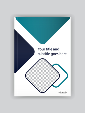 Business Book Cover Design Template. Good for Portfolio, Brochure, Annual Report, Flyer, Magazine, Academic Journal, Website, Poster, Monograph, Corporate Presentation. Place for photo. Vector. のイラスト素材