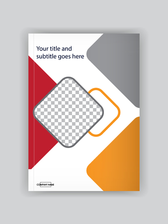 Business Book Cover Design Template. Good for Portfolio, Brochure, Annual Report, Flyer, Magazine, Academic Journal, Website, Poster, Monograph, Corporate Presentation. Place for photo. Vector. のイラスト素材