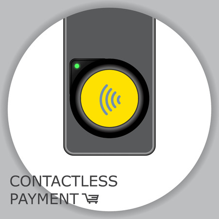 Airport, metro, subway ticket terminal for wireless payments. RFID. Transport payment gate. Contactless. Vector.のイラスト素材
