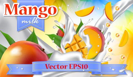 Vector Ads 3d Promotion Banner Realistic Fruit Splashing With