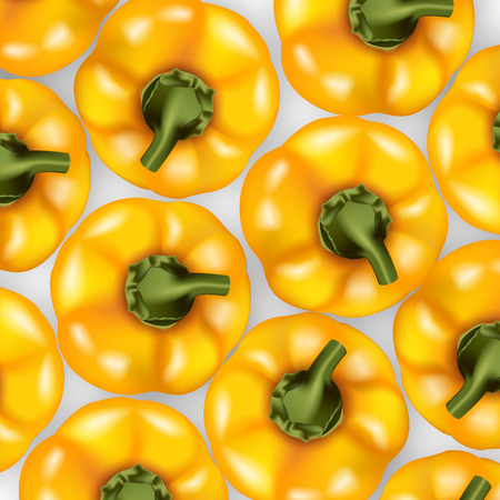 Bell pepper top view pattern. Vector illustration.のイラスト素材