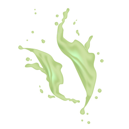 Avocado green oil juice splashing. Vector.のイラスト素材