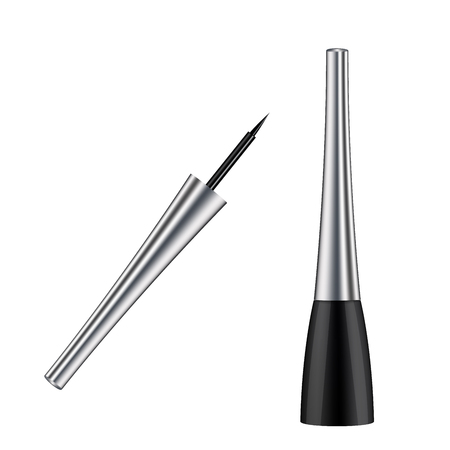 Realistic 3d eyeliner advertising template. Cosmetics. Vector illustration.のイラスト素材