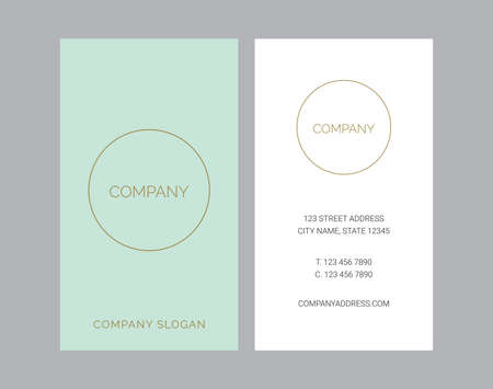 Minimalist mint and gold business card templateのイラスト素材