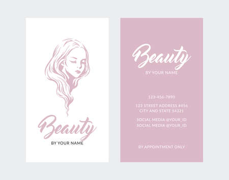 Beauty Business Card with Girly Logoのイラスト素材