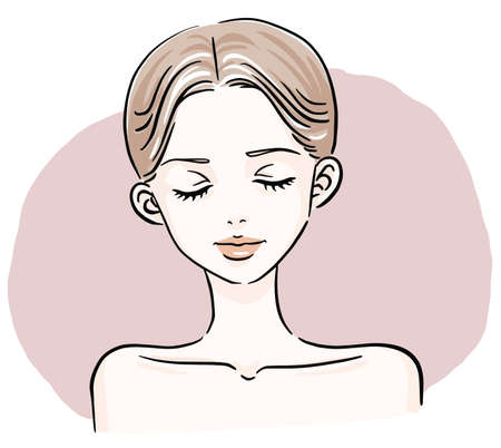 Digital drawing of beauty salon girl.のイラスト素材