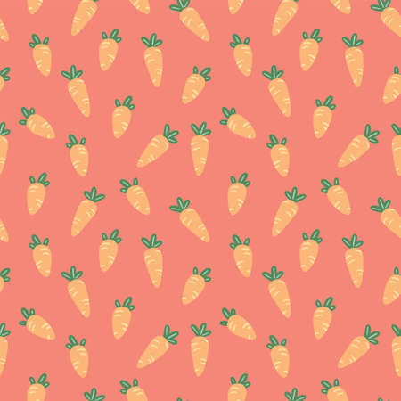 Cute carrot seamless pattern. Vegetable repeating background.のイラスト素材