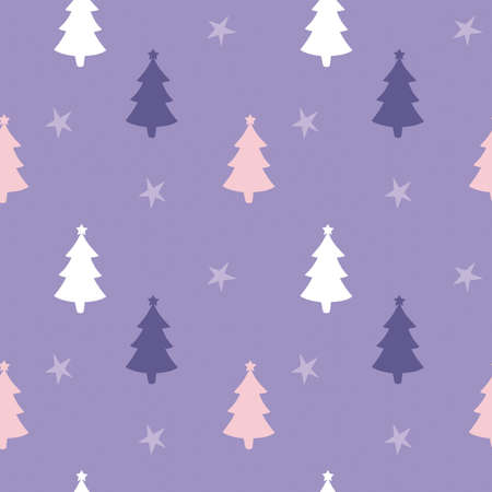 Christmas tree seamless repeating patternのイラスト素材
