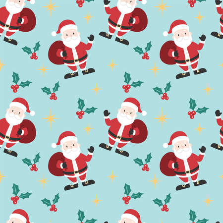 Santa Claus Seamless Repeating Patternのイラスト素材