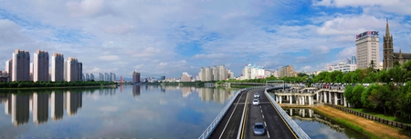 Panoramic view of a modern cityのeditorial素材