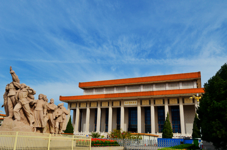 Exterior view of the Mausoleum of Mao Zedong in Beijing, Chinaのeditorial素材