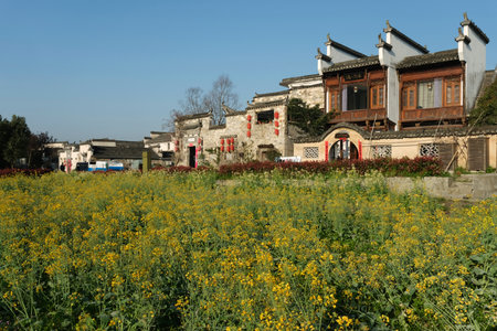 Village in the painting, Hongcunのeditorial素材