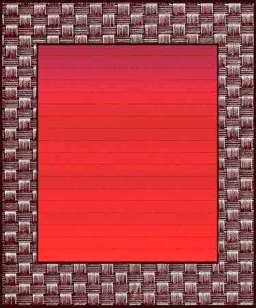 A lined  red paper with an elegant frame の写真素材