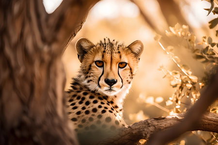 Cheetah in Kruger National Park, South Africa; Specie Acinonyx jubatus family of Felidaeの素材