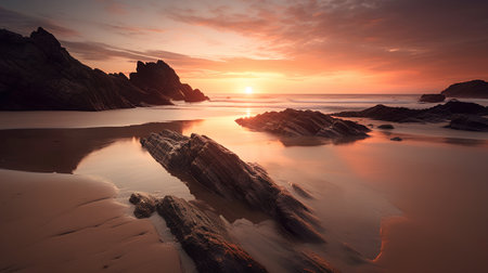 Beautiful seascape at sunrise. Composition of nature.の素材