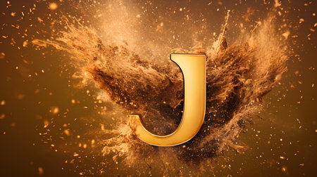 Falling letter of alphabet. Digitally generated image. 3D rendering.の素材