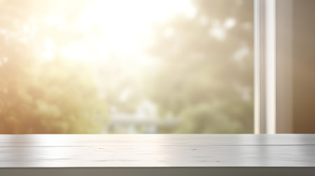 Table Top And Blur Building Of The Background. Ready For Your Designの素材