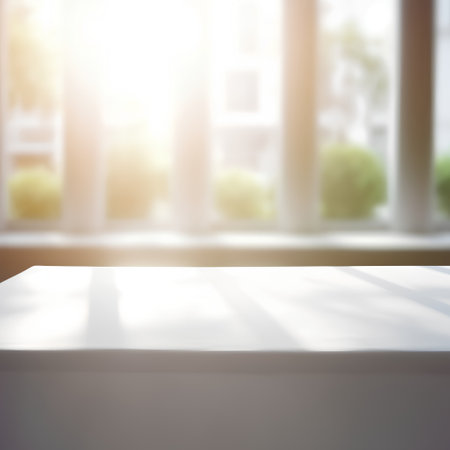 Table Top And Blur Interior of the Background - Vintage Light Filterの素材