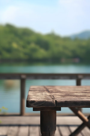 Table Top And Blur Nature of the Background. For Your photomontage or product displayの素材
